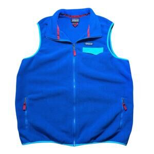 Patagonia Lightweight Synchilla Vest Mens XXL Blue Snap T Zip